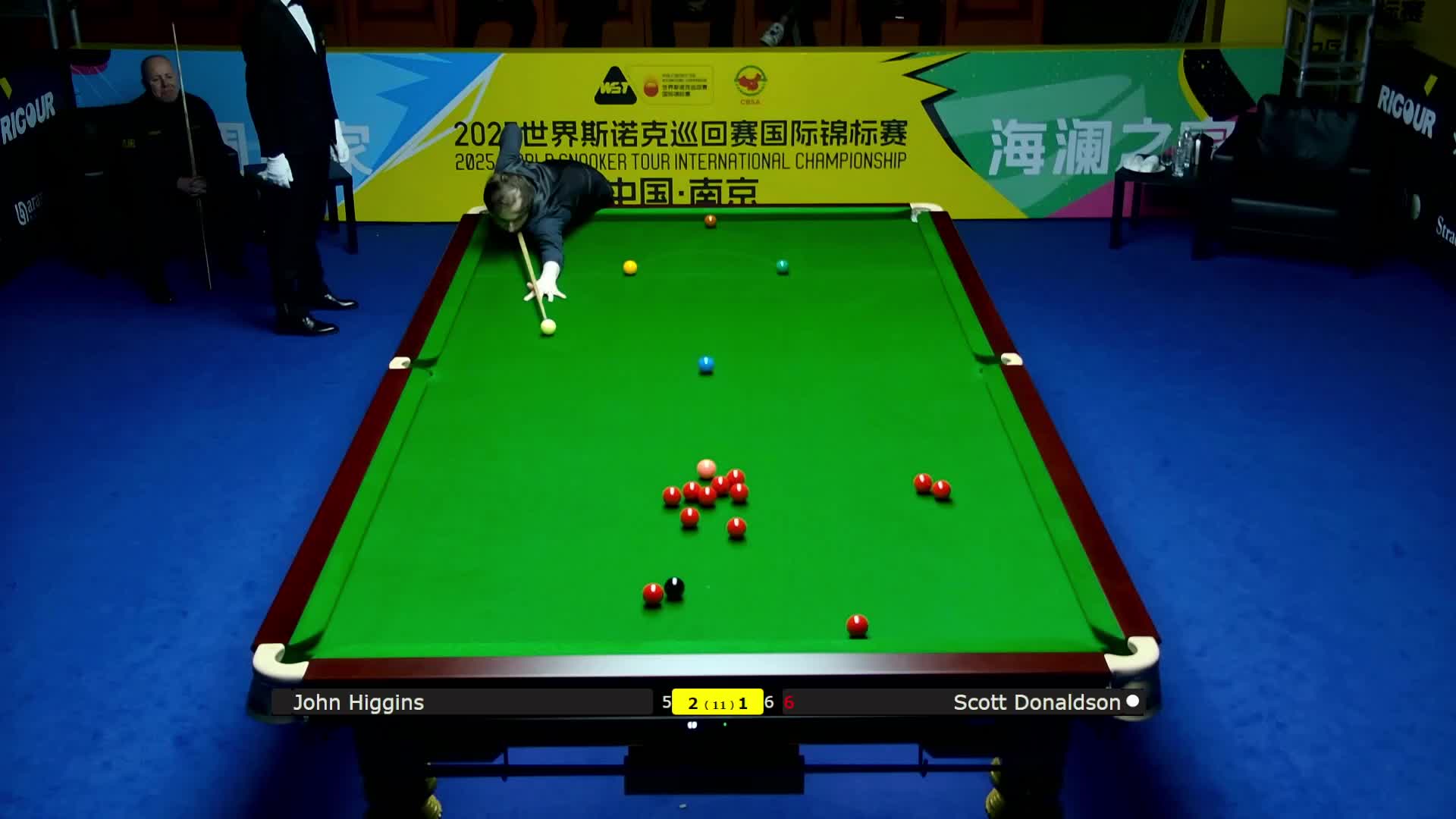 斯科特·唐纳森 VS 约翰·希金斯  2025斯诺克国际锦标赛  第四局