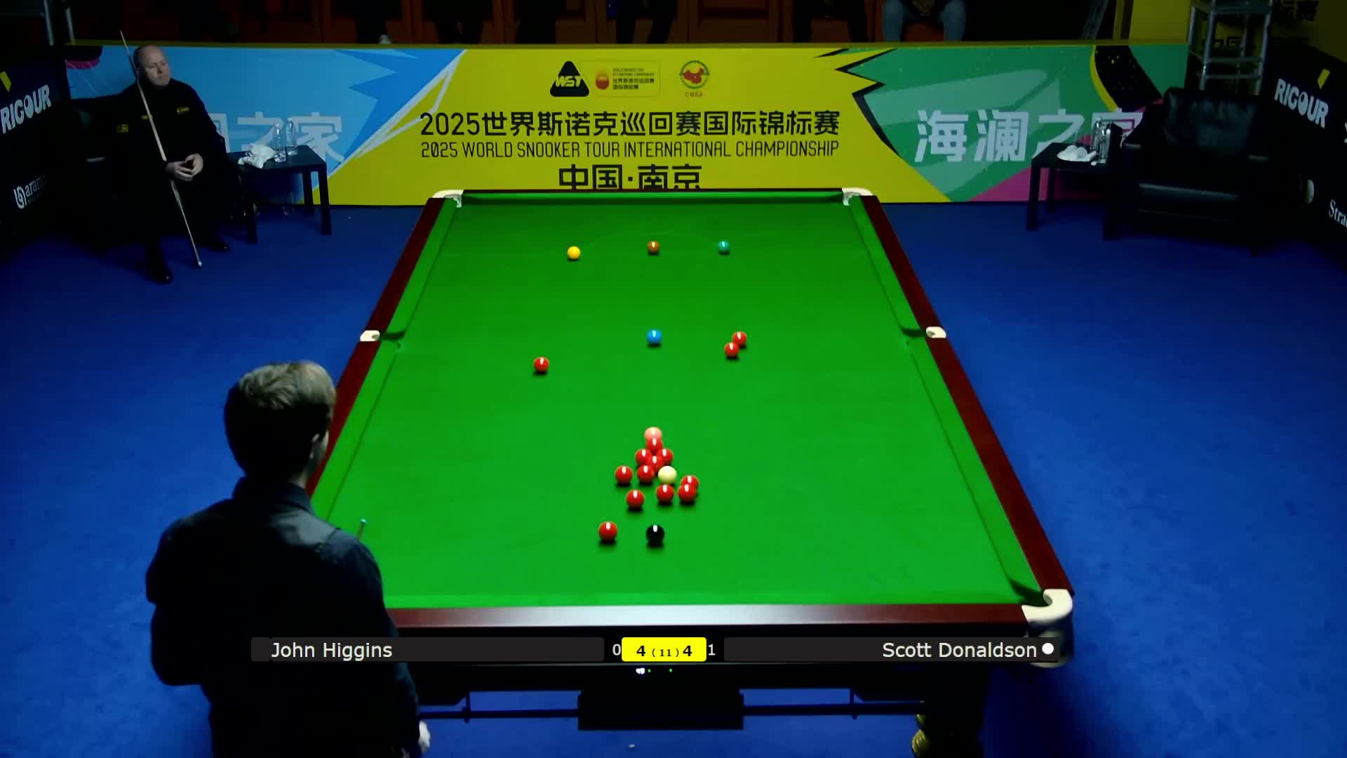 斯科特·唐纳森 VS 约翰·希金斯  2025斯诺克国际锦标赛  第九局