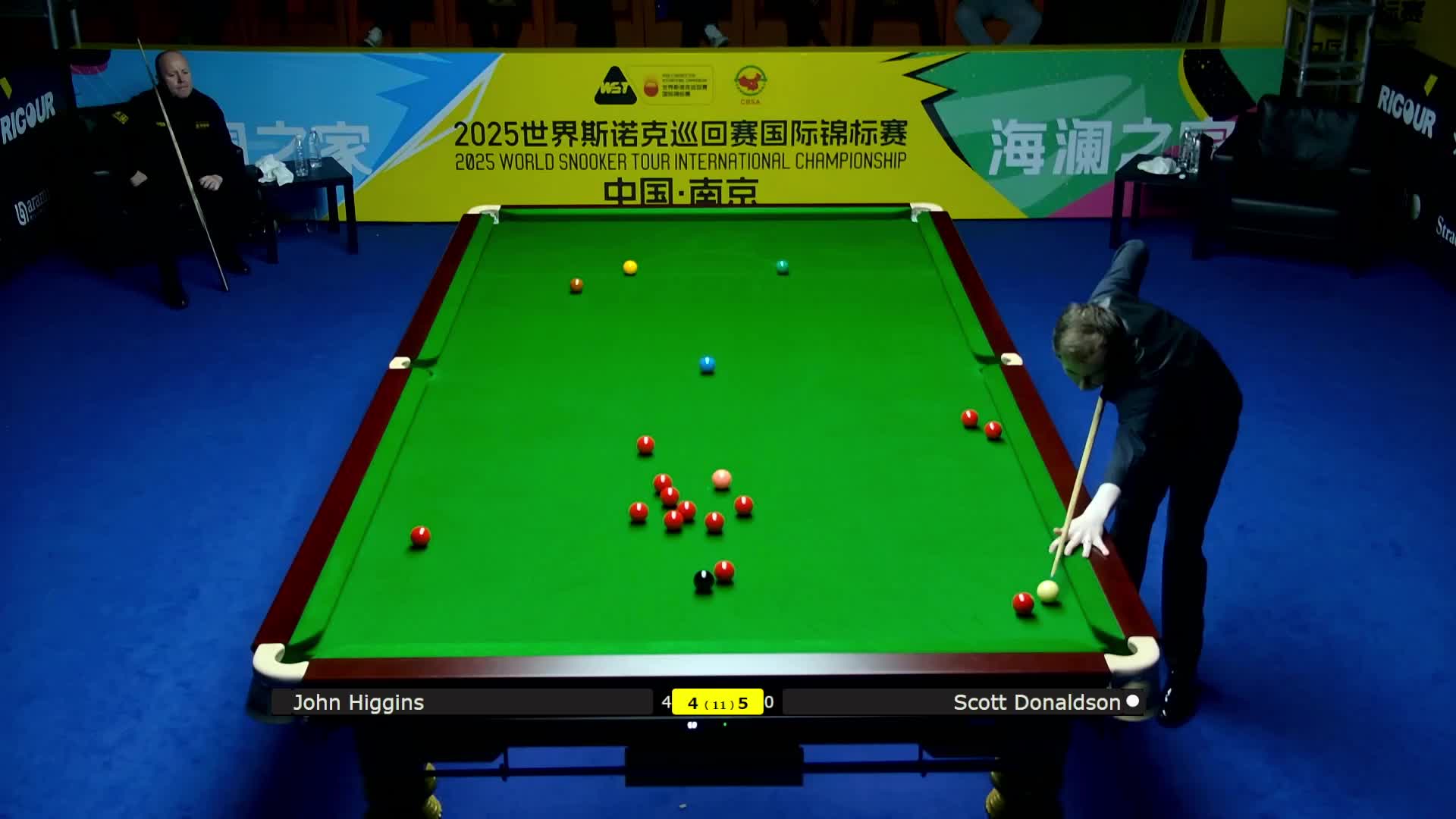 斯科特·唐纳森 VS 约翰·希金斯  2025斯诺克国际锦标赛  第十局