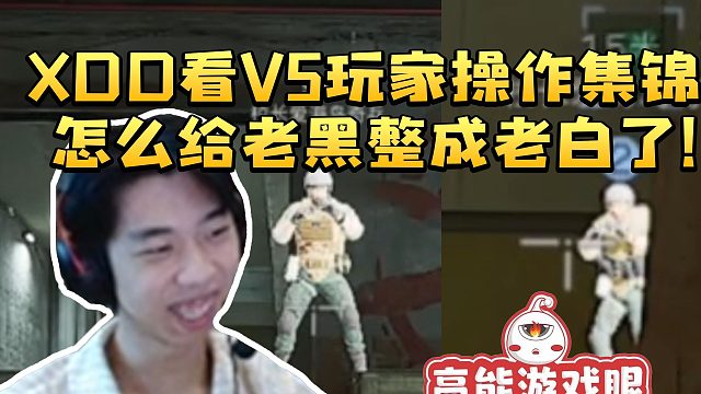 XDD看V5玩家操作集锦 看到对面人都在发光根本绷不住：怎么给我老黑整成老白了！