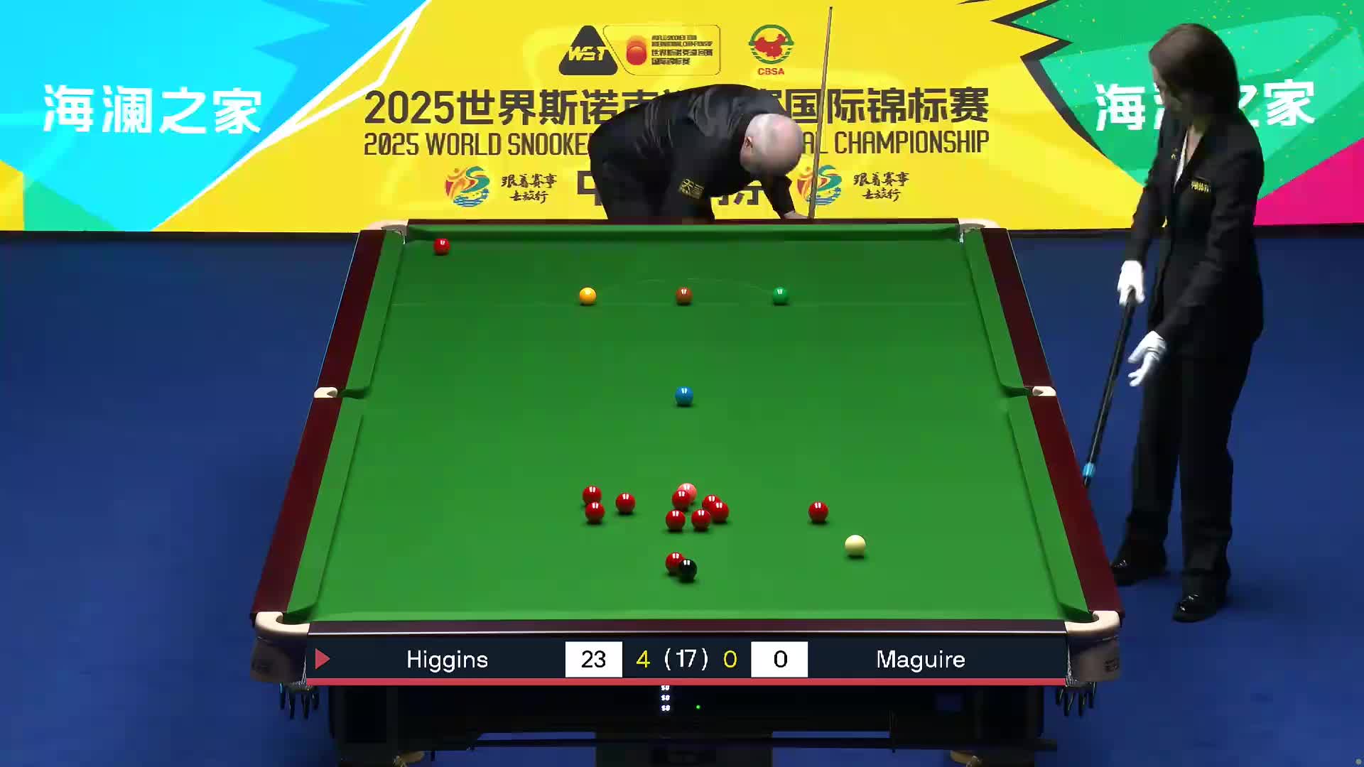 马奎尔VS希金斯 2025斯诺克国际锦标赛 第五局