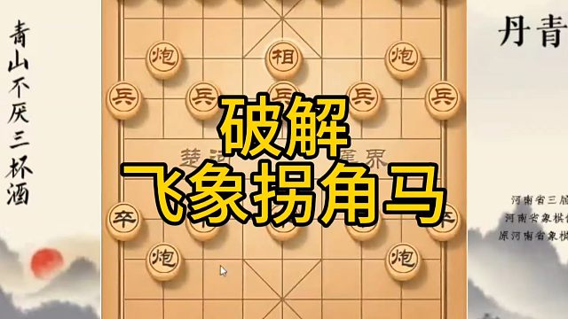 河南省冠军黄丹青讲棋，象棋怎么学，象棋教学，破解飞象拐角马，系统学习象棋