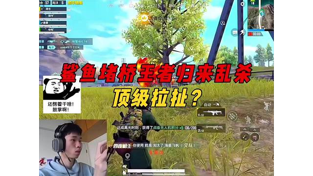 《鲨鱼堵桥王者归来灭队乱杀，决赛圈高点无敌抽靶！》