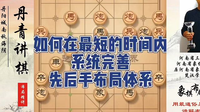 如何在最短时间内系统完善先后手布局体系？如何快速提升象棋水平系统学棋？如何学习象棋布局、中局、残局？