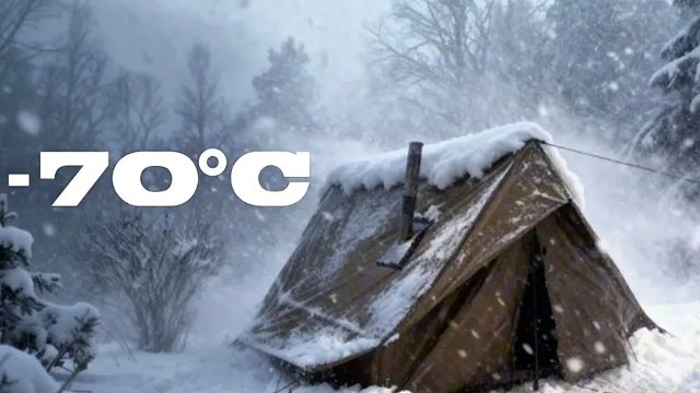 天寒地冻，小伙独自一人荒野艰难生存
