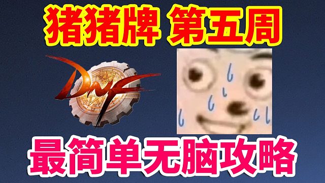 DNF：猪猪牌第五周！最简单无脑攻略！无需运营！无需技巧！无需运气！！！
