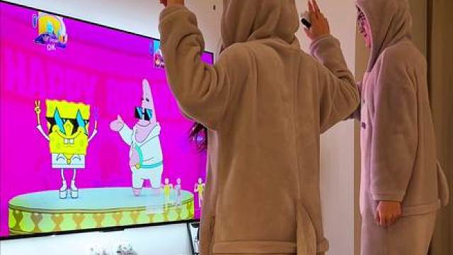 舞力全开哈哈今天是海绵宝宝和派大星之舞