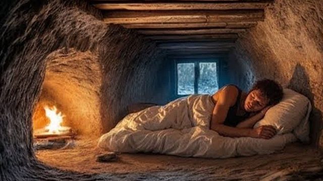 小伙真是无法无天，在野兽出没得森林里，建造出这么温馨的避难所