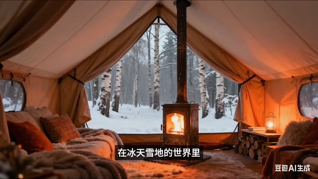 沉浸式体验，雪地露营帐篷，舒适助眠，是您理想的露营地。