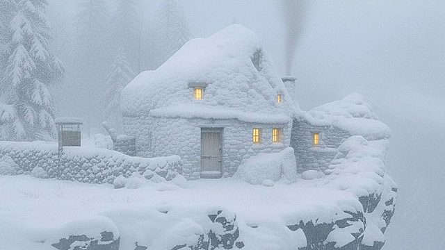 我在一座石山小屋里，经历了一场-65的暴风雪，令人头皮发麻！