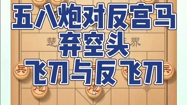五八炮对反宫马弃空头飞刀与反飞刀！如何快速提升象棋水平系统学棋？如何学习象棋布局、中局、残局？真心教