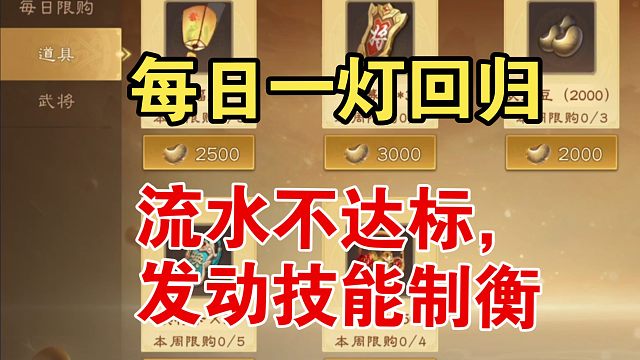 每日一灯回归，流水不达标，发动制衡！