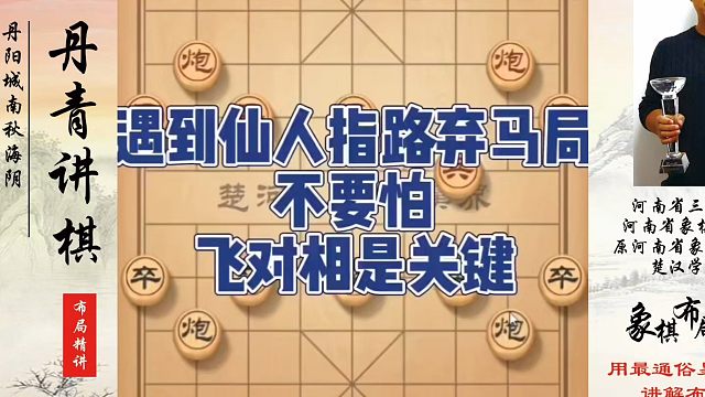 遇到仙人指路弃马局不要怕，飞对相是关键！如何快速提升象棋水平系统学棋？如何学习象棋布局、中局、残局？