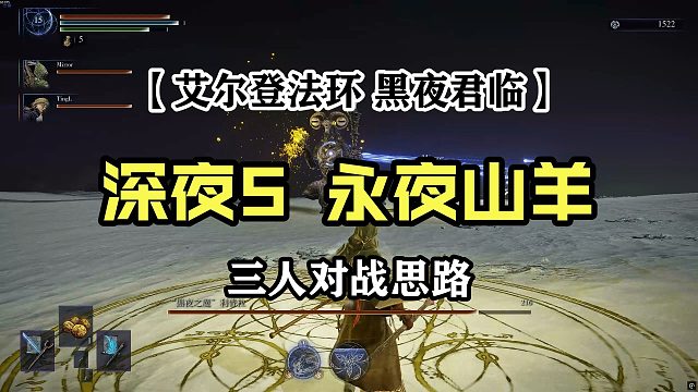 【艾尔登法环：黑夜君临】深夜5永夜山羊三人对战思路（有减仇恨的隐士视角）