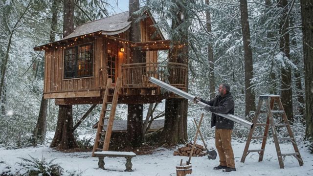 森林里最不缺的就是木料，我用来建造一间树屋居住，舒服了