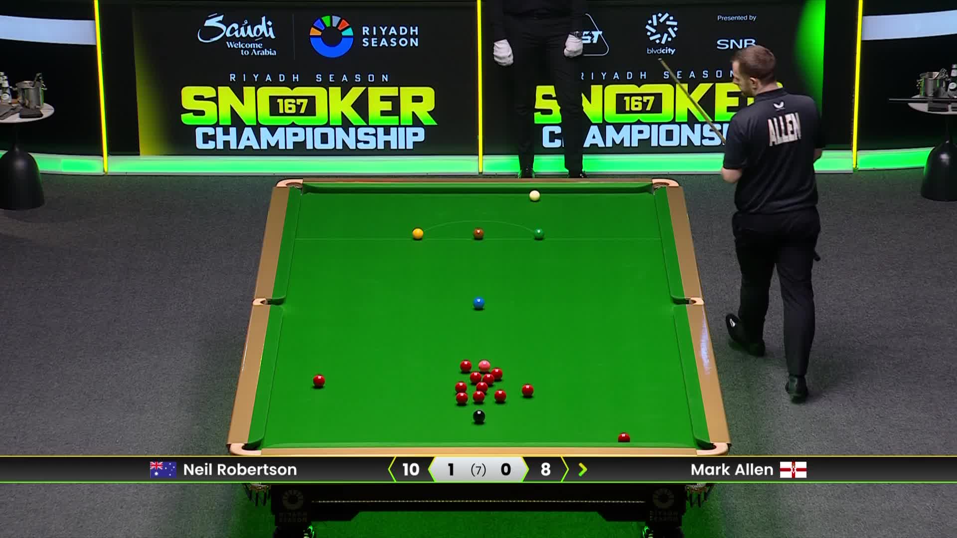 马克·艾伦VS尼尔·罗伯逊 半决赛 2025斯诺克利雅得锦标赛 第二局