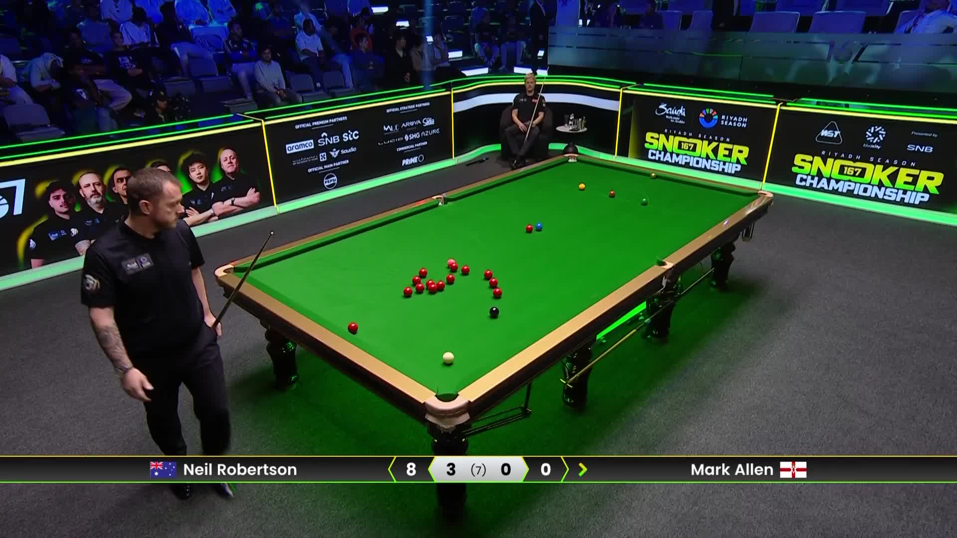 马克·艾伦VS尼尔·罗伯逊 半决赛 2025斯诺克利雅得锦标赛 第四局