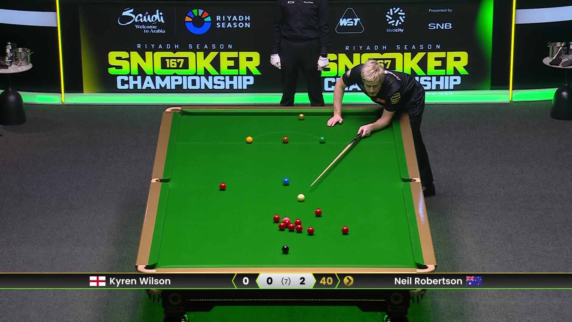 凯伦·威尔逊VS尼尔·罗伯逊 2025斯诺克利雅得锦标赛 第三局
