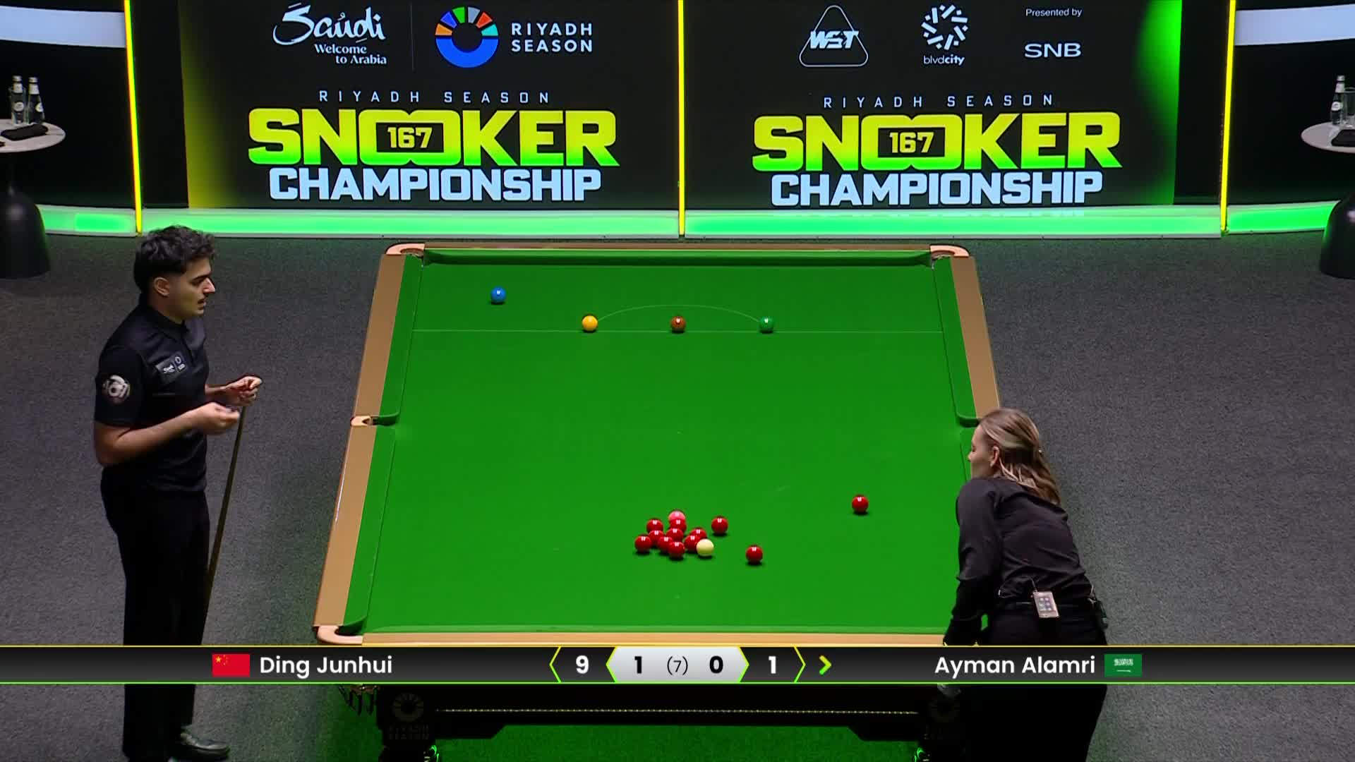 丁俊晖VS艾曼·阿拉姆里 2025斯诺克利雅得锦标赛 第二局