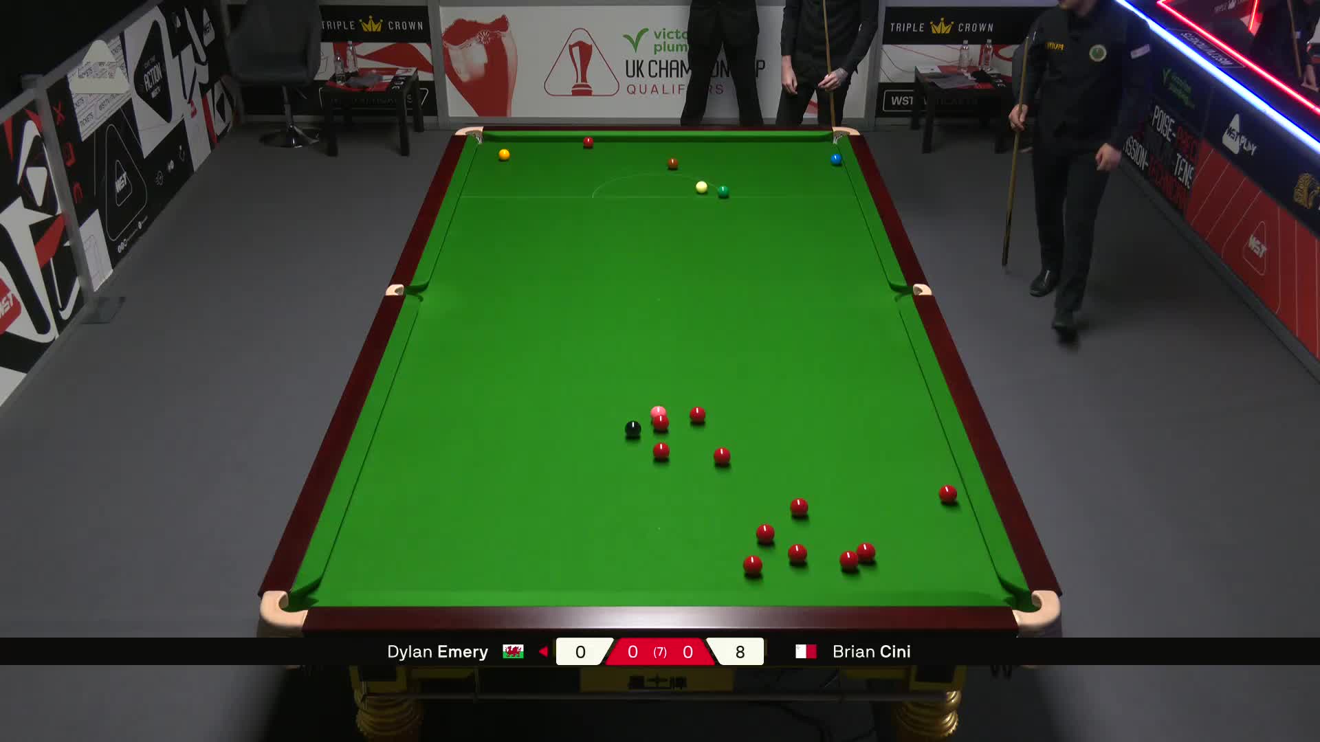 迪伦·埃默里VS布莱恩·西尼 2025斯诺克英锦赛资格赛 第一局