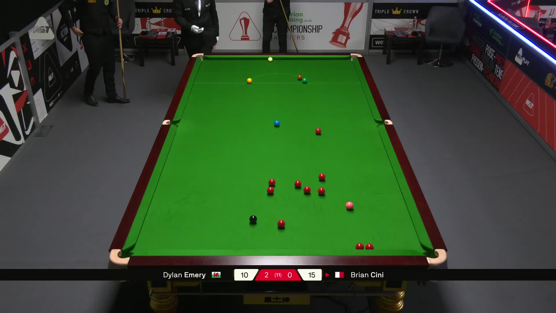 迪伦·埃默里VS布莱恩·西尼 2025斯诺克英锦赛资格赛 第三局
