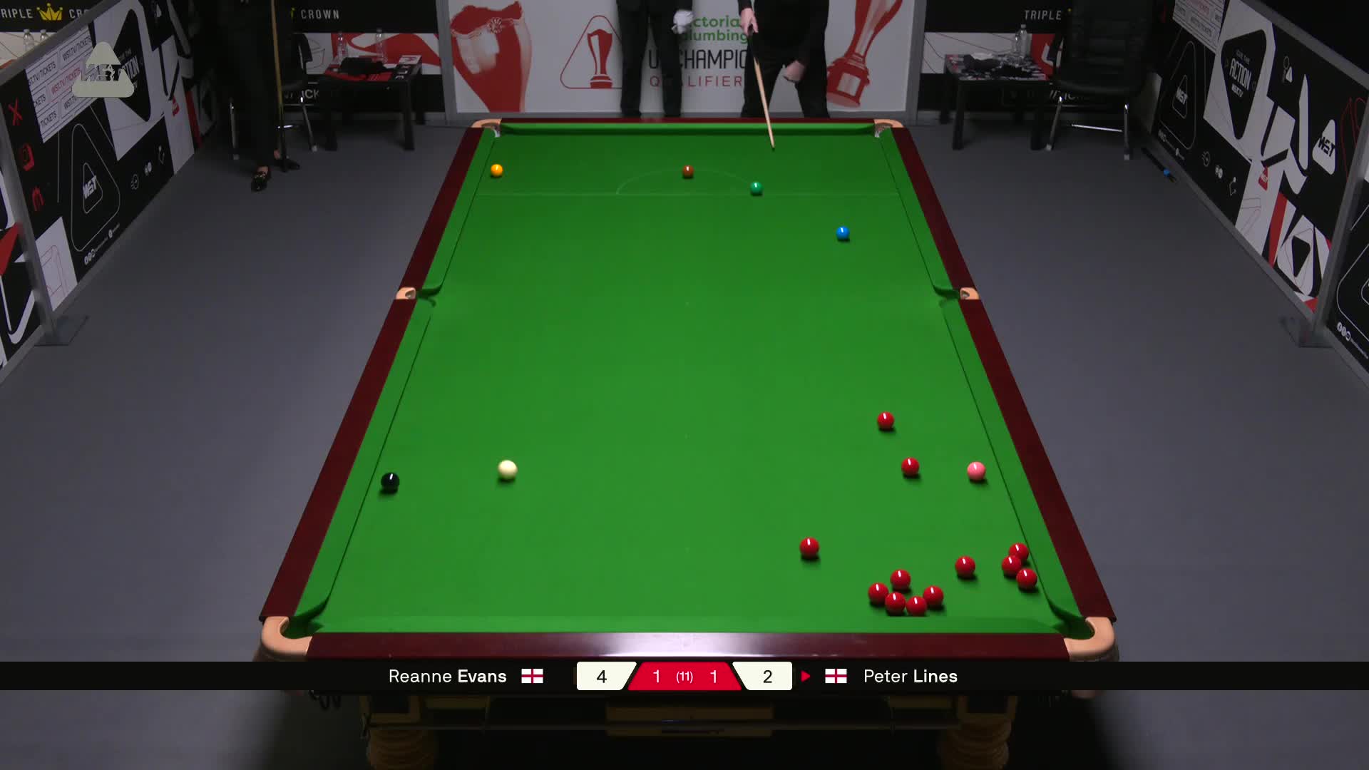 瑞安·埃文斯VS彼得·莱恩斯 2025斯诺克英锦赛资格赛 第三局