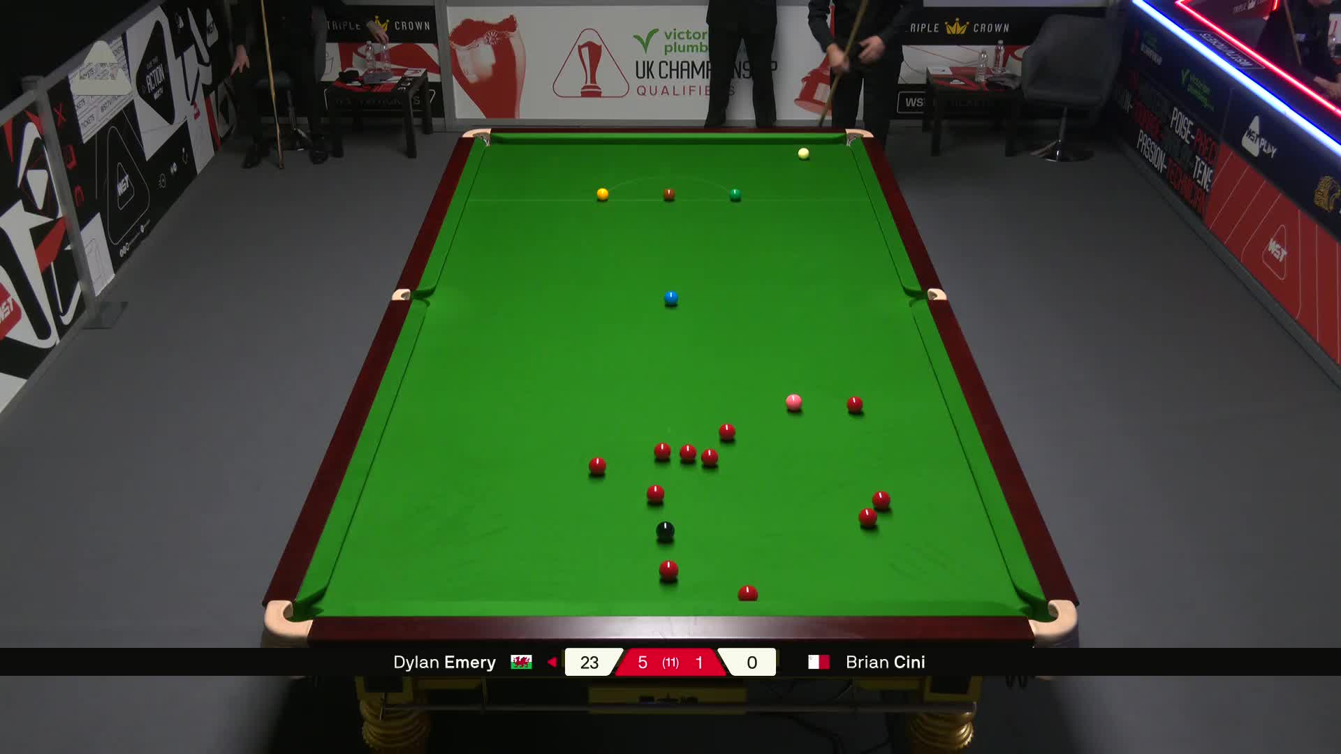 迪伦·埃默里VS布莱恩·西尼 2025斯诺克英锦赛资格赛 第八局