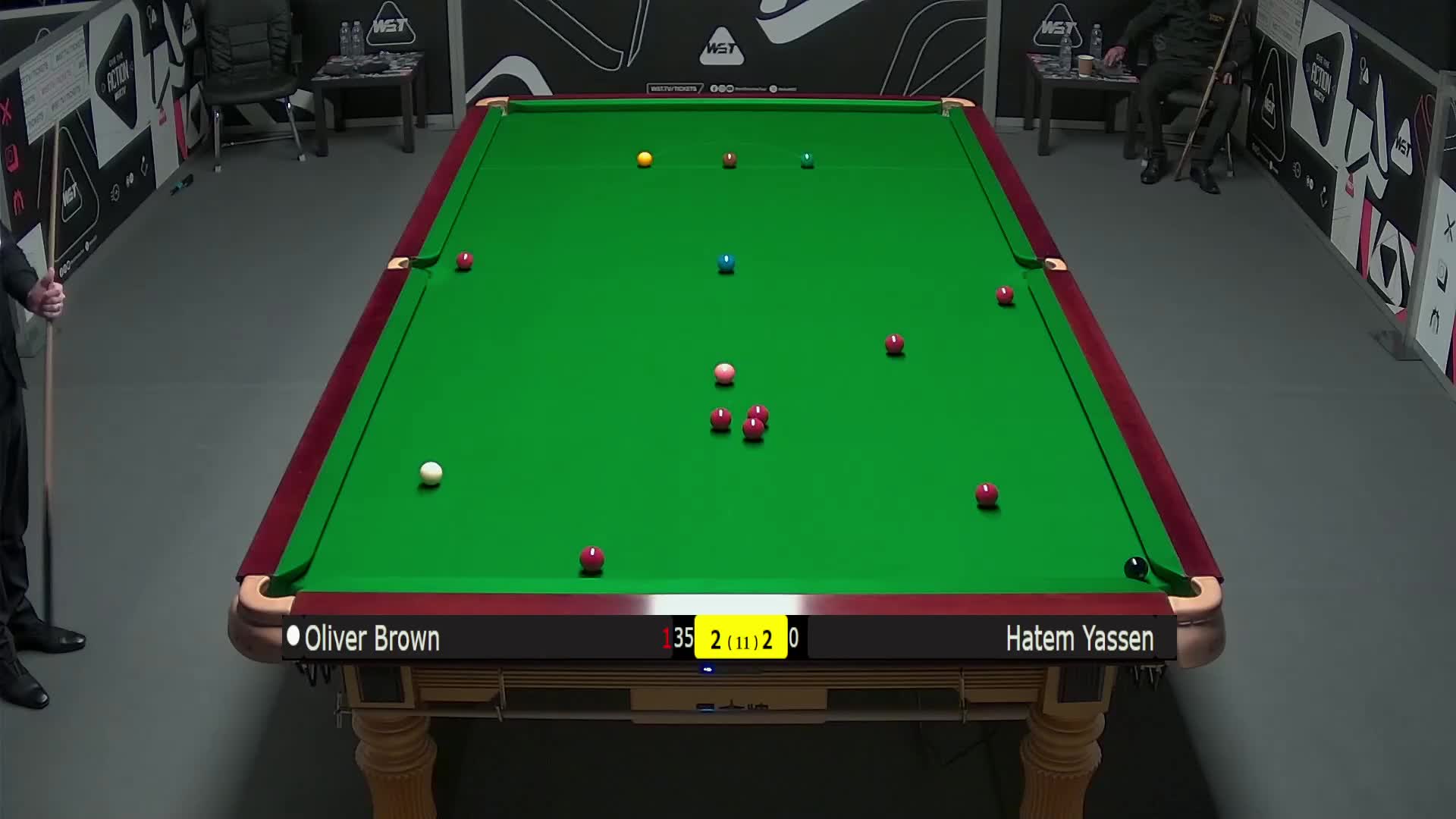 哈特姆·亚辛VS奥利弗·布朗 2025斯诺克英锦赛资格赛 第五局