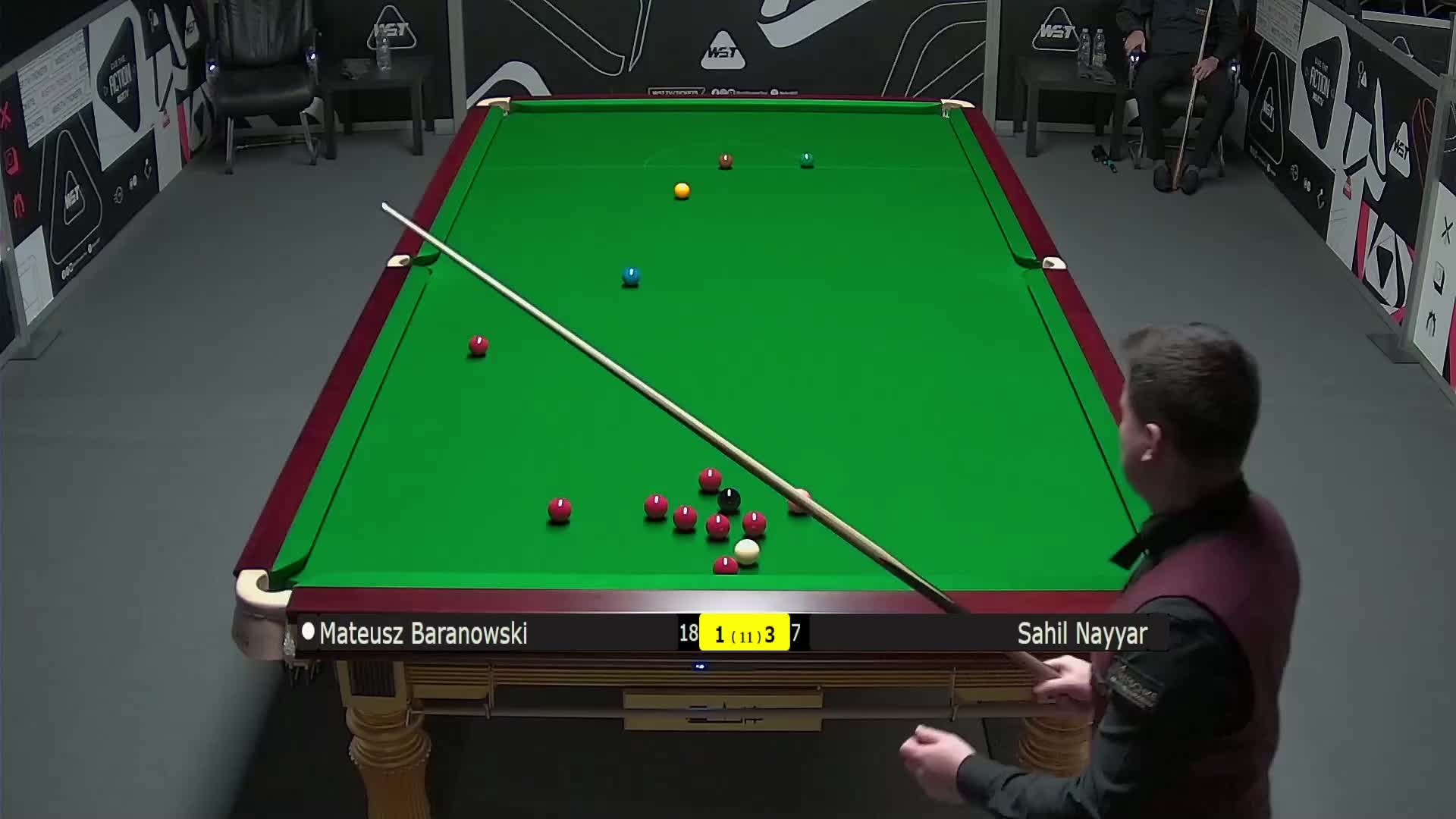 马特乌斯·巴拉诺夫斯基VS萨希尔·纳亚尔 2025斯诺克英锦赛资格赛 第五局