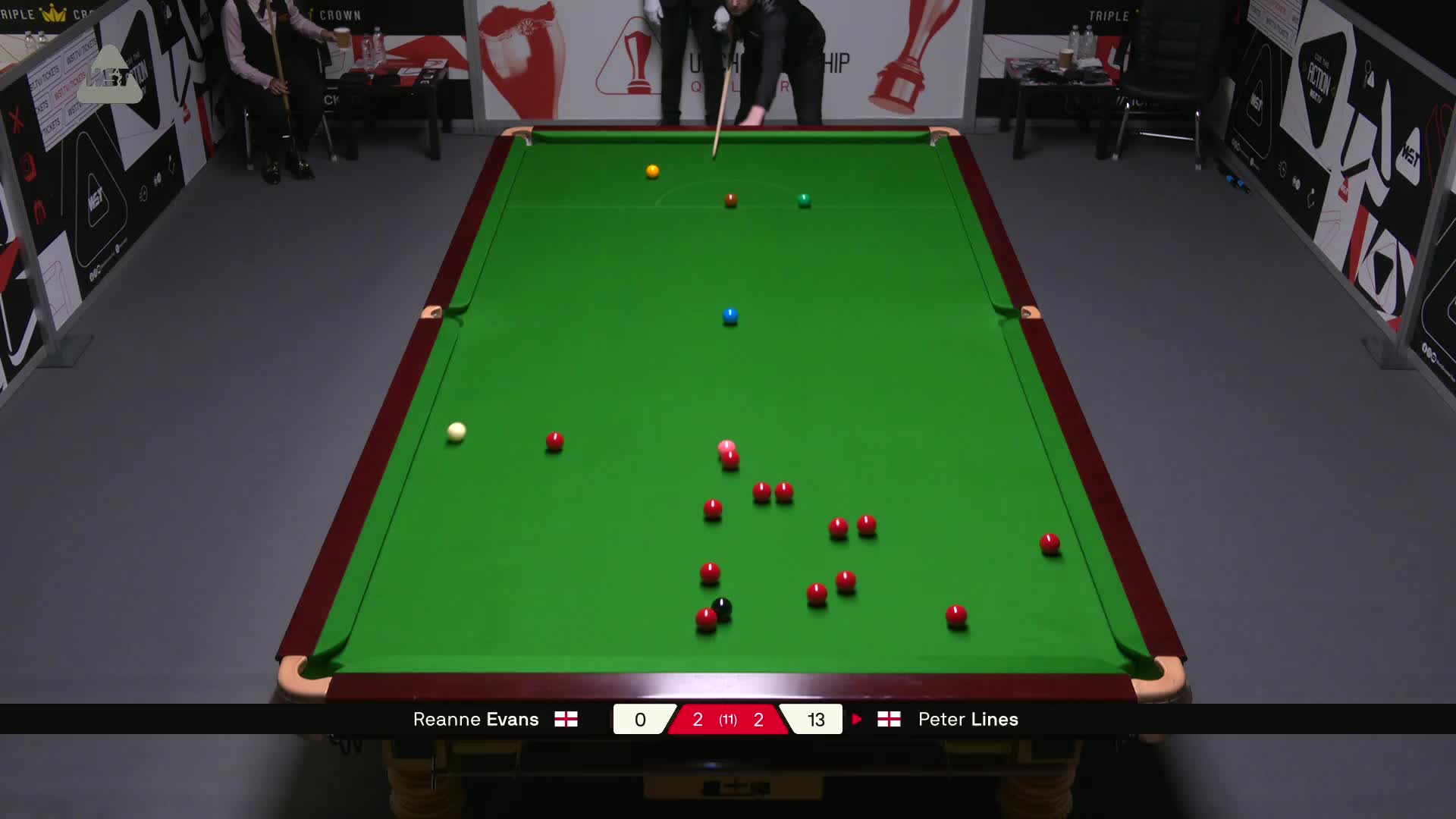 瑞安·埃文斯VS彼得·莱恩斯 2025斯诺克英锦赛资格赛 第五局