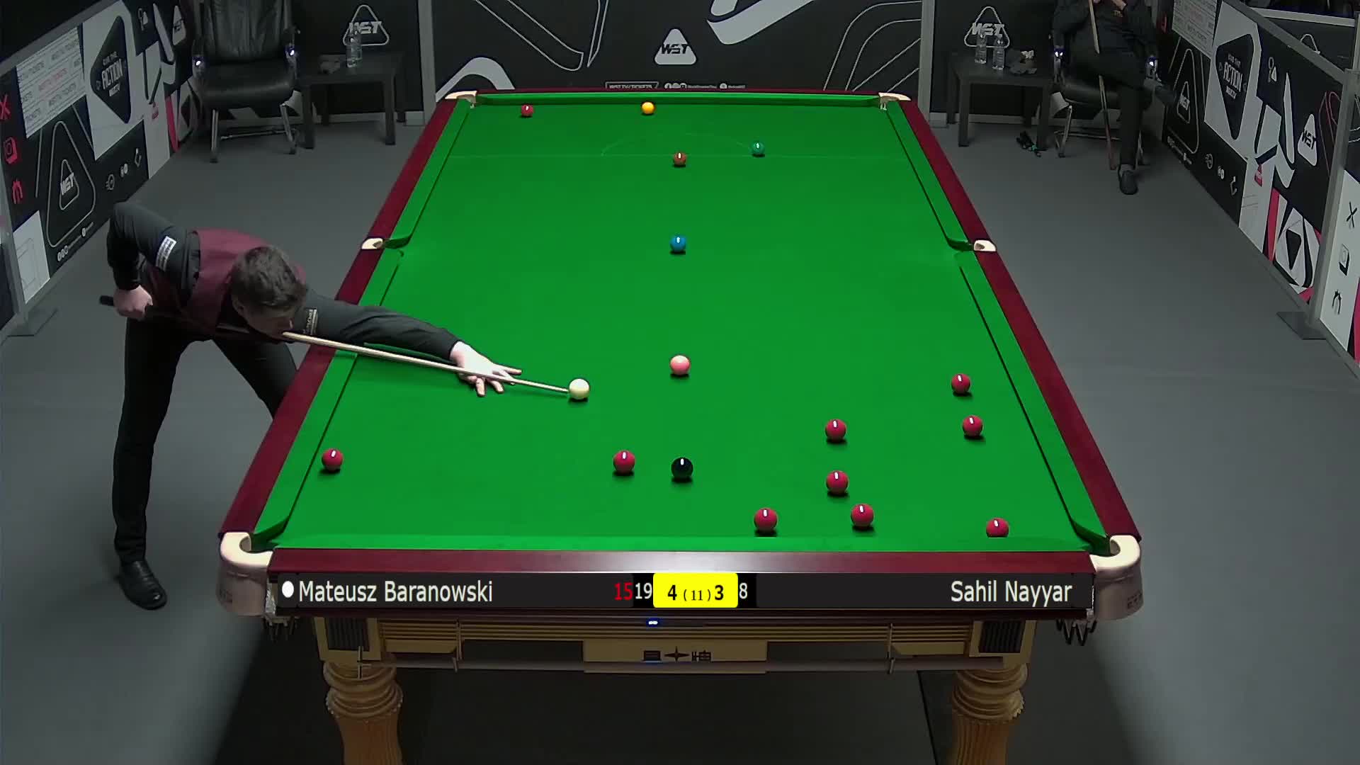 马特乌斯·巴拉诺夫斯基VS萨希尔·纳亚尔 2025斯诺克英锦赛资格赛 第八局