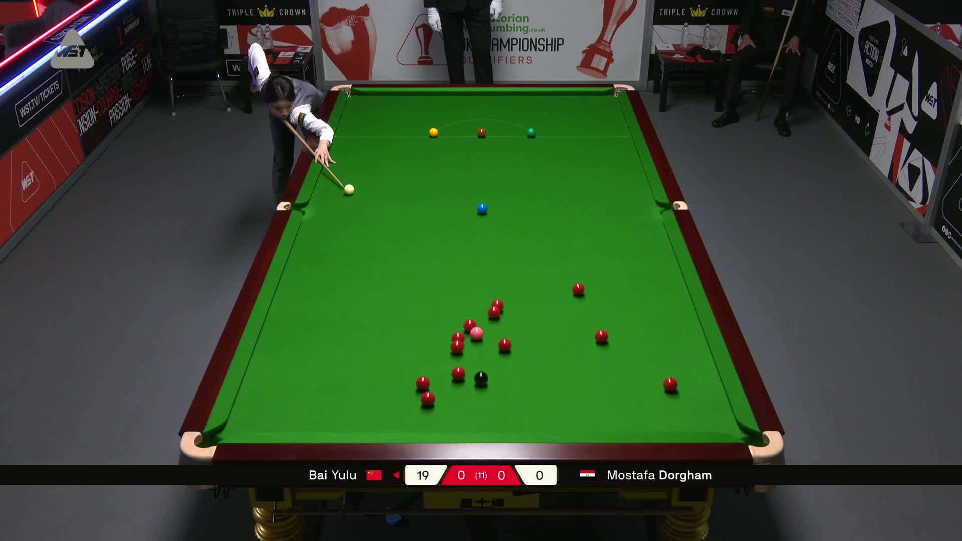 白雨露VS穆斯塔法·多汉姆 2025斯诺克英锦赛资格赛 第一局