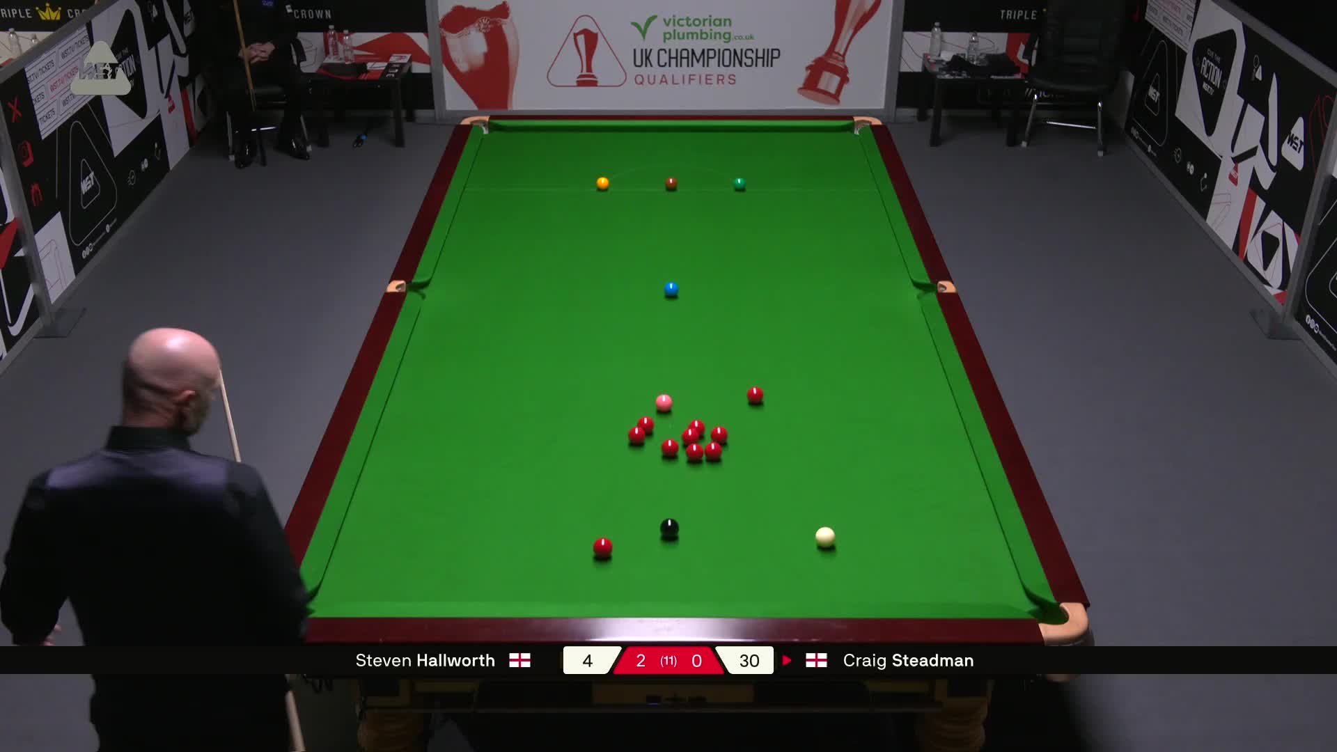 史蒂文·霍尔沃斯VS克雷克·斯特德曼 2025斯诺克英锦赛资格赛 第三局