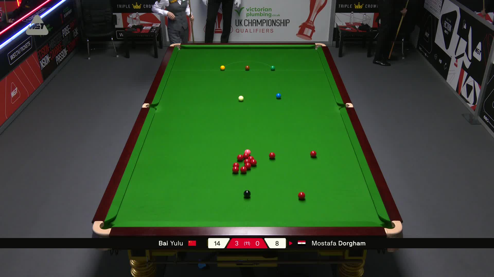 白雨露VS穆斯塔法·多汉姆 2025斯诺克英锦赛资格赛 第四局