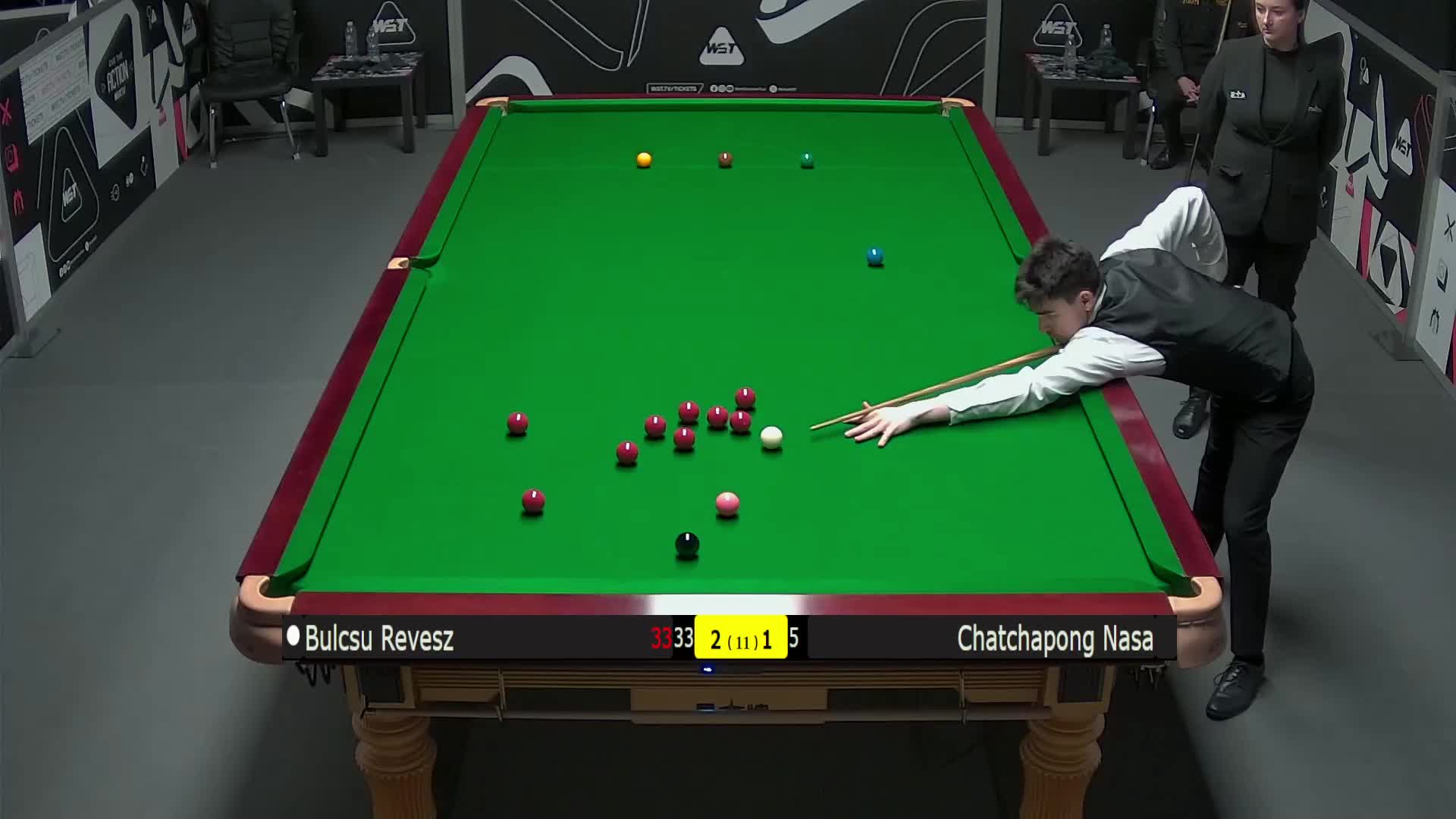布尔丘·雷韦兹VS查察蓬·纳萨 2025斯诺克英锦赛资格赛 第五局