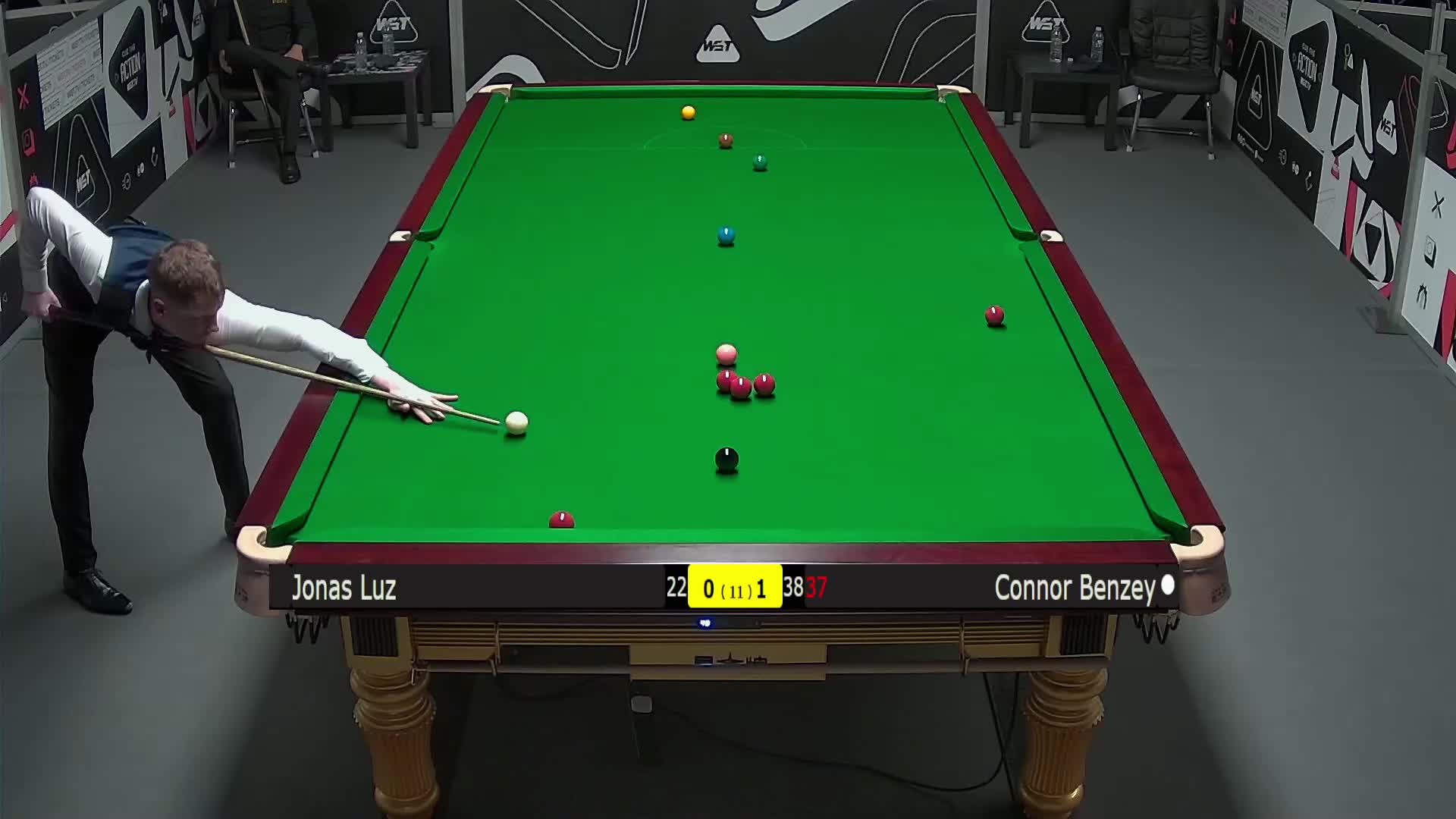 乔纳斯·鲁兹VS康纳·本泽 2025斯诺克英锦赛资格赛 第四局