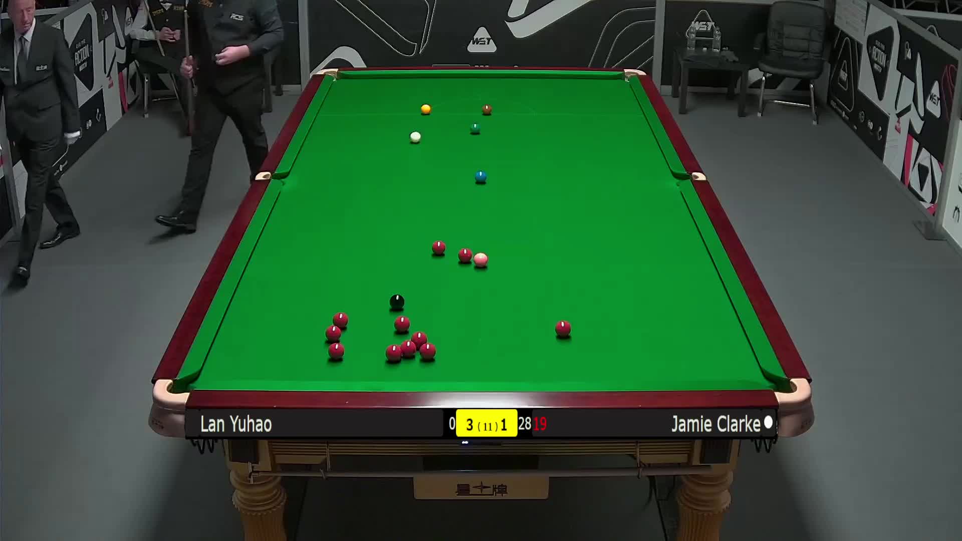 蓝裕豪VS詹姆·克拉克 2025斯诺克英锦赛资格赛 第五局