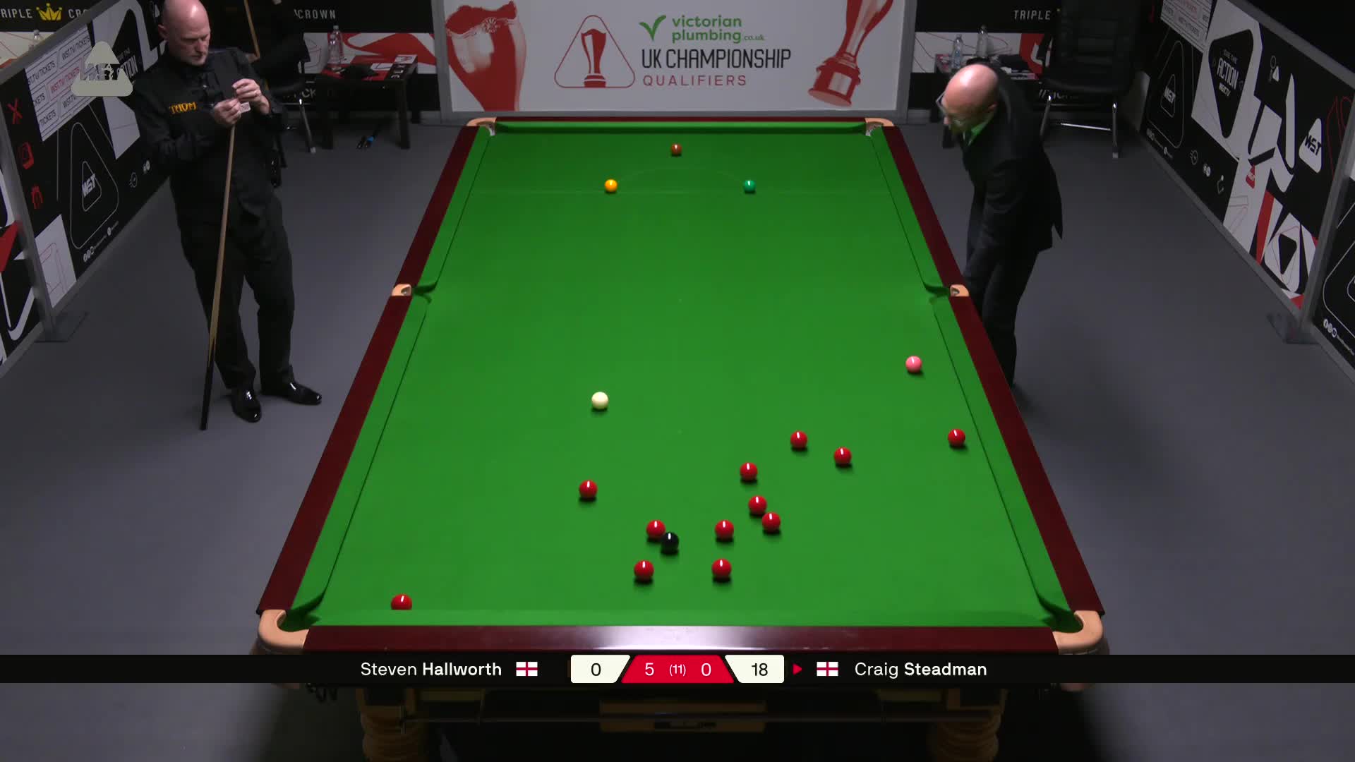 史蒂文·霍尔沃斯VS克雷克·斯特德曼 2025斯诺克英锦赛资格赛 第六局