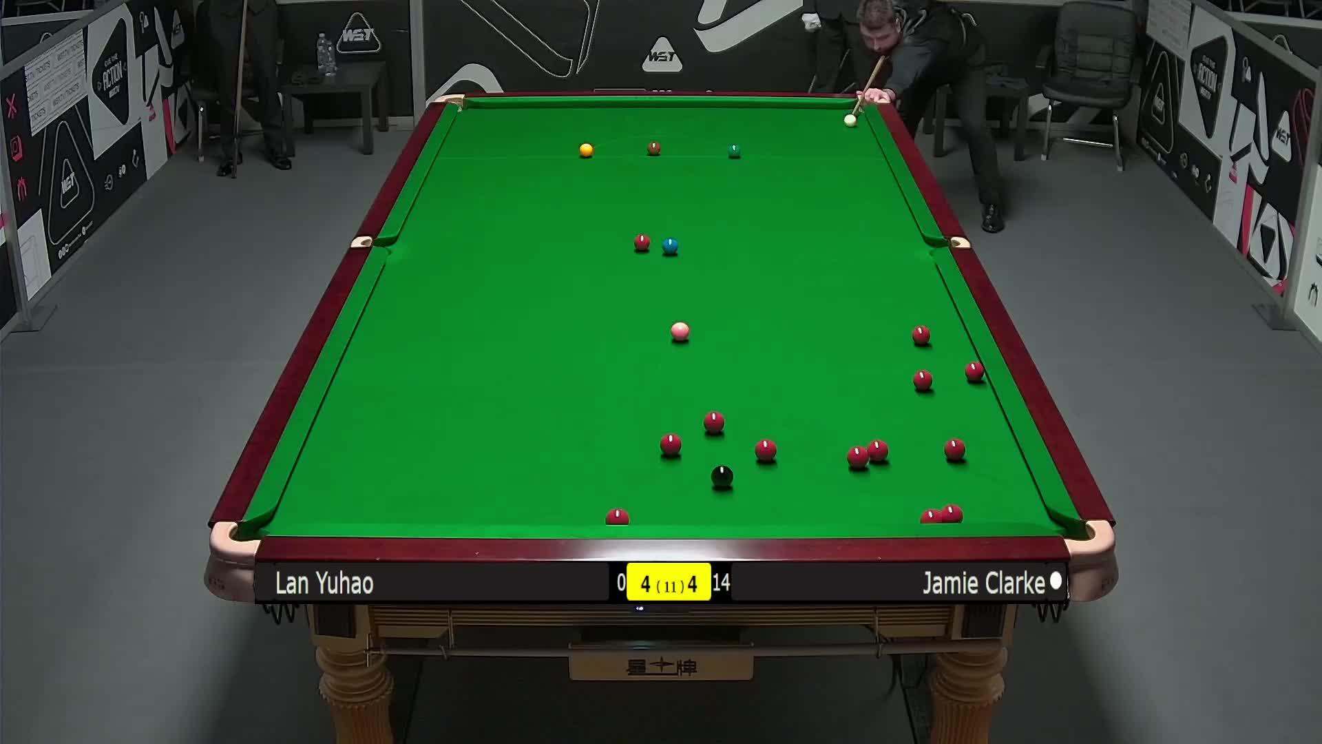 蓝裕豪VS詹姆·克拉克 2025斯诺克英锦赛资格赛 第九局