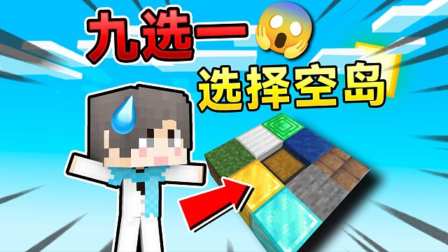 MC九选一空岛！选择强迫症吓哭了！我的世界