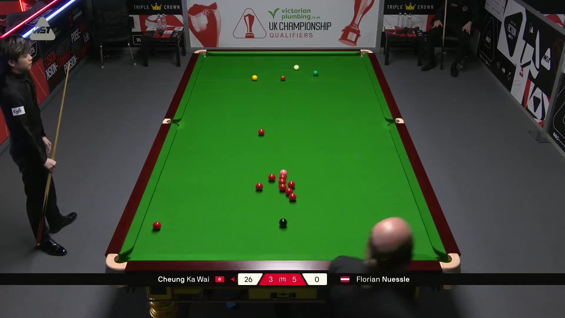 张家玮 vs F努斯勒  2025斯诺克英锦赛资格赛 第九局