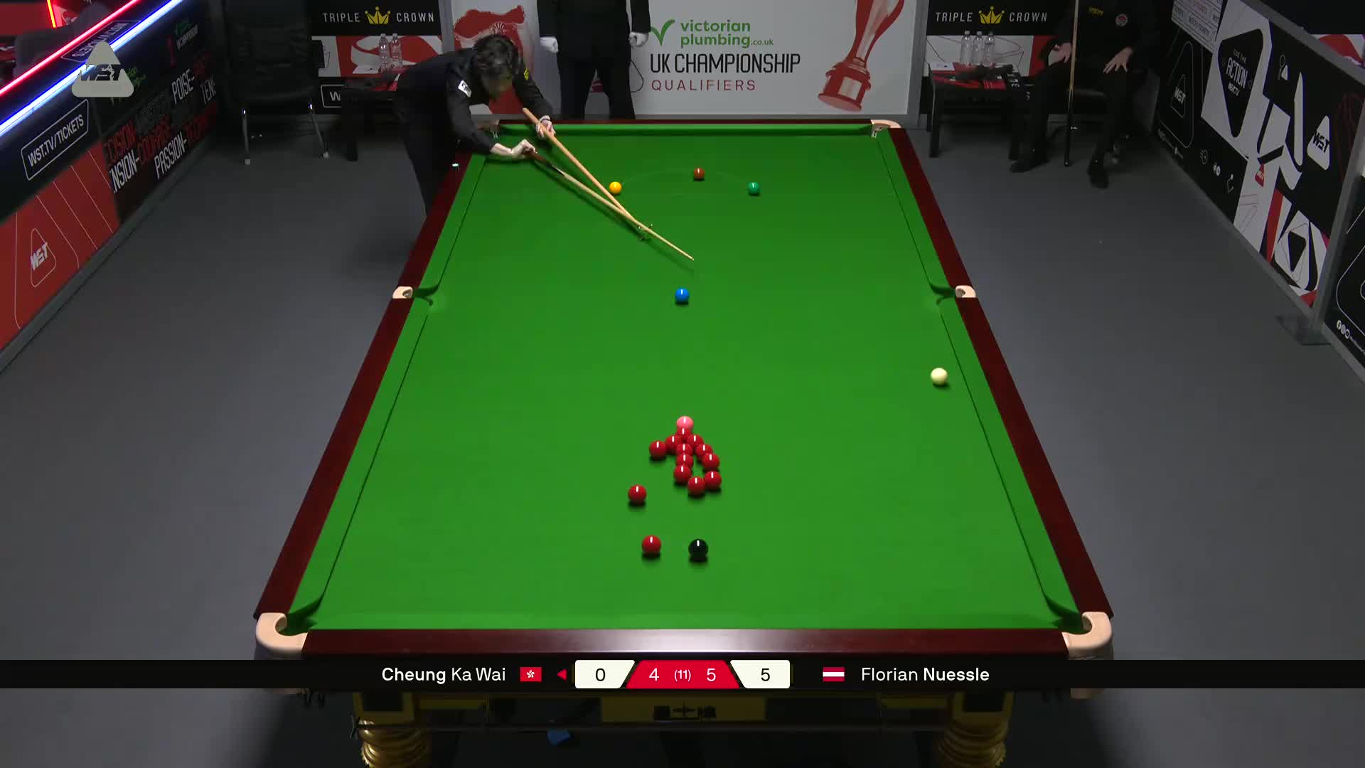 张家玮 vs F努斯勒  2025斯诺克英锦赛资格赛 第十局