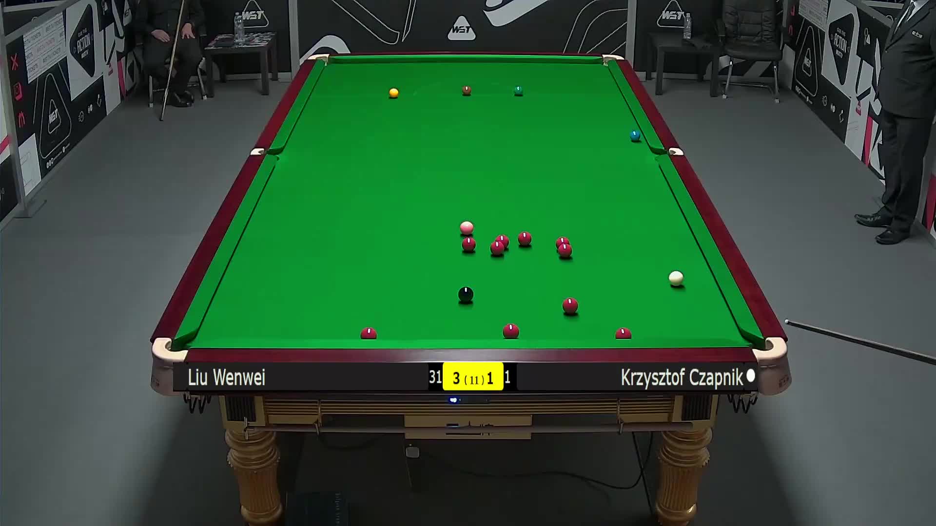 刘文炜 vs K恰普尼克 2025斯诺克英锦赛资格赛 第五局