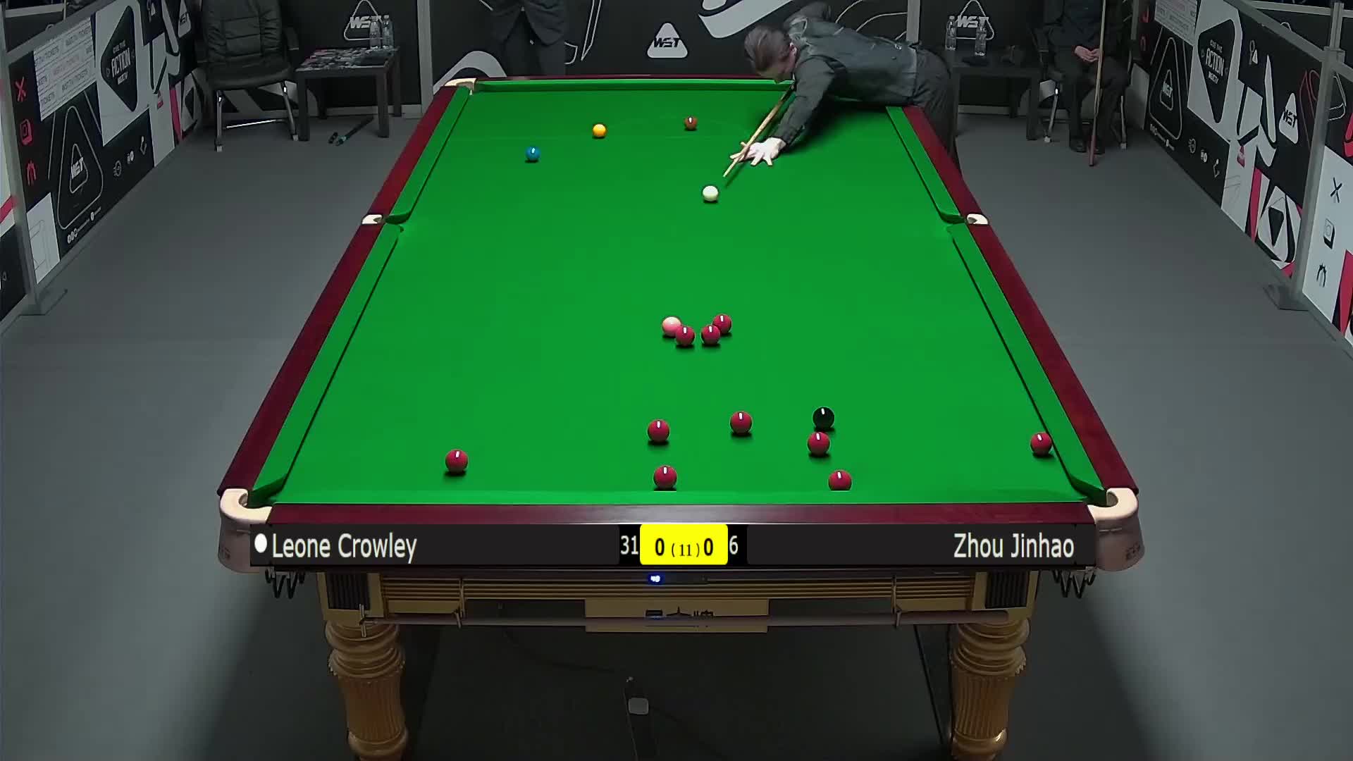 莱昂内·克劳利VS周金豪 2025斯诺克英锦赛资格赛 第一局