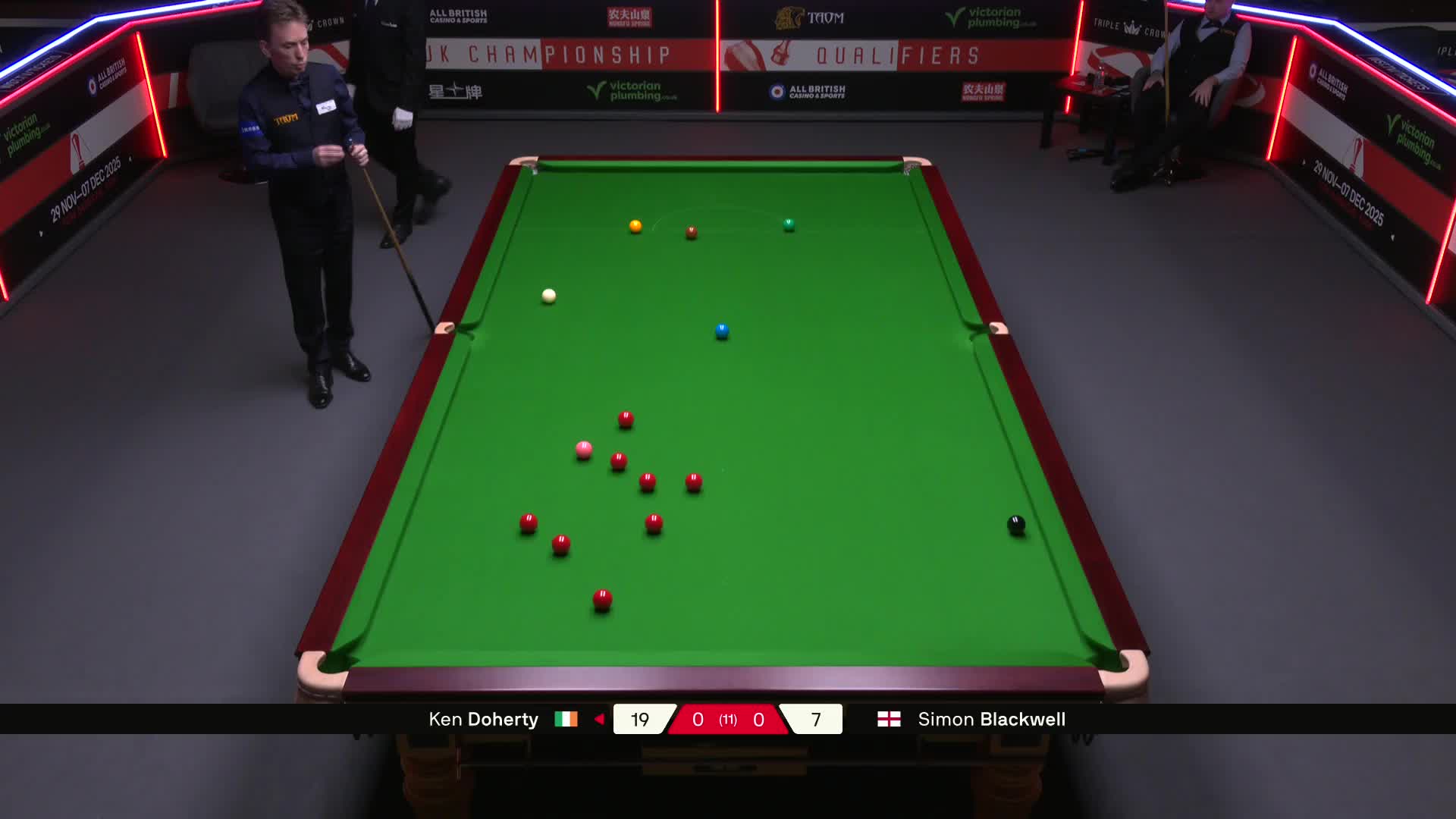 肯·达赫迪VS西蒙·布莱克威尔 2025斯诺克英锦赛资格赛 第一局