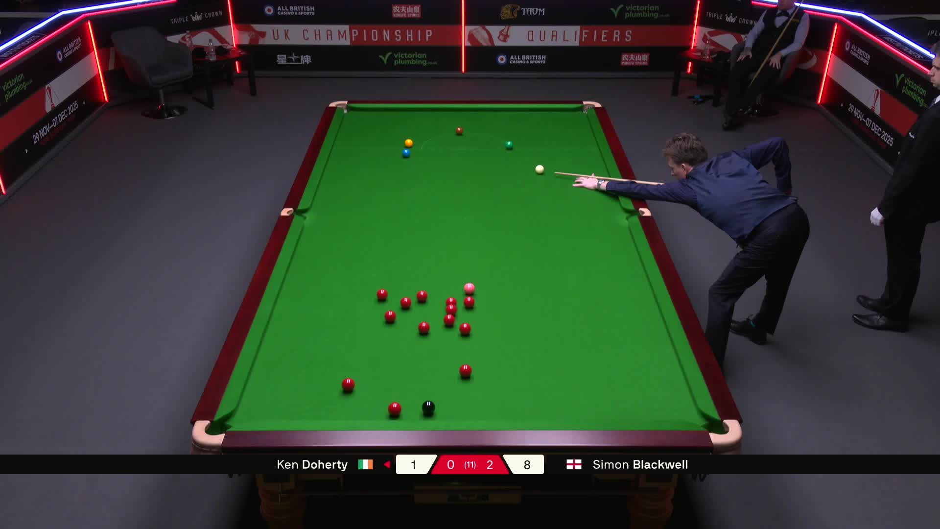 肯·达赫迪VS西蒙·布莱克威尔 2025斯诺克英锦赛资格赛 第三局