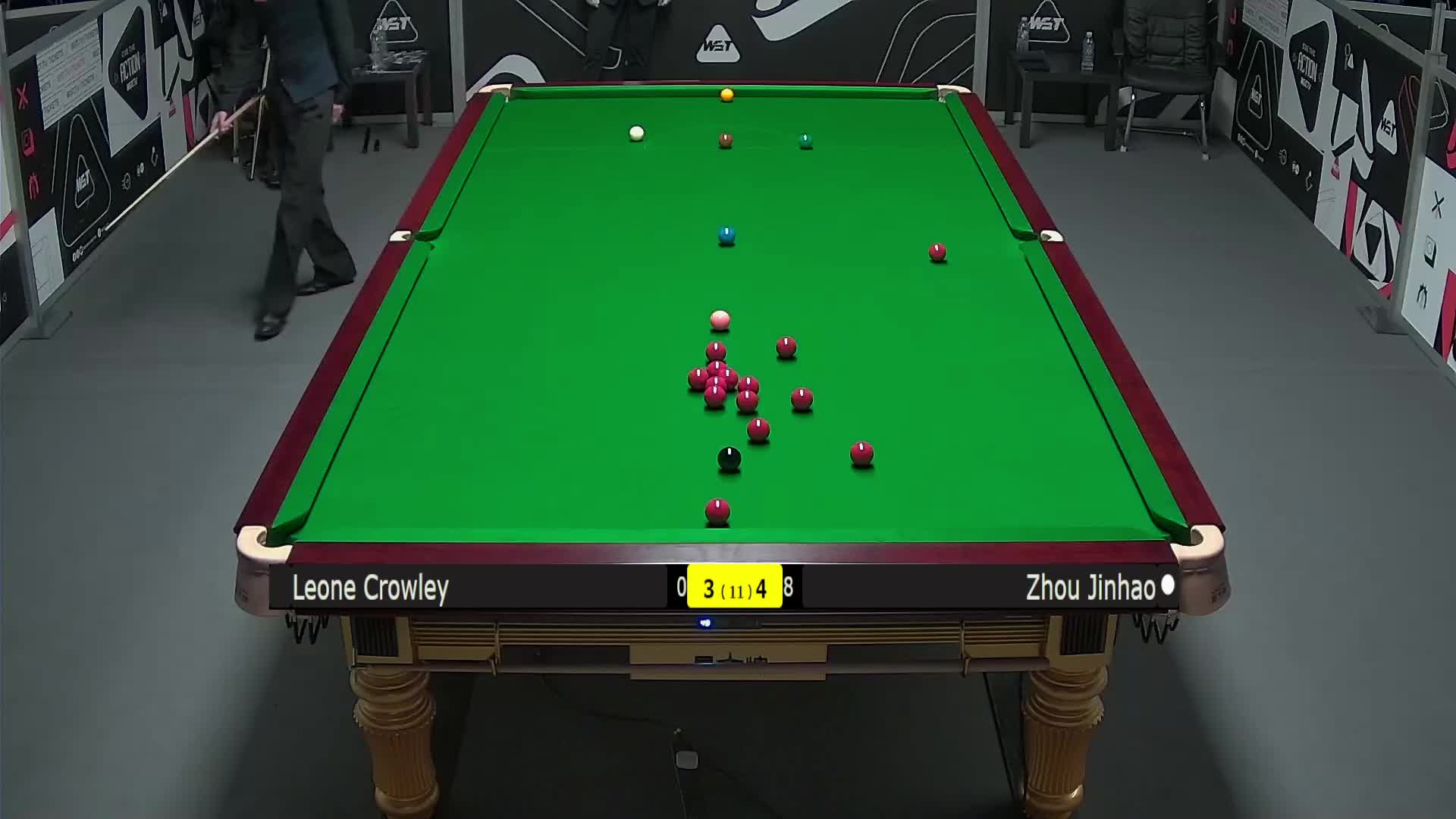 莱昂内·克劳利VS周金豪 2025斯诺克英锦赛资格赛 第八局