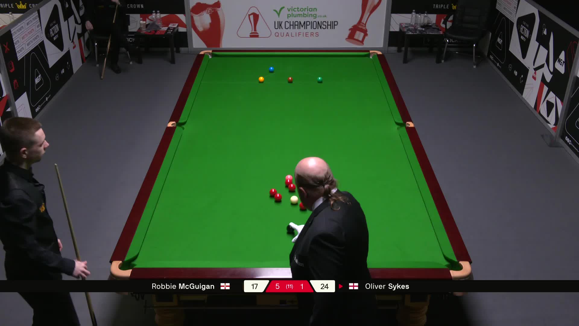 罗比·麦奎根VS奥利弗·赛克斯 2025斯诺克英锦赛资格赛 第七局