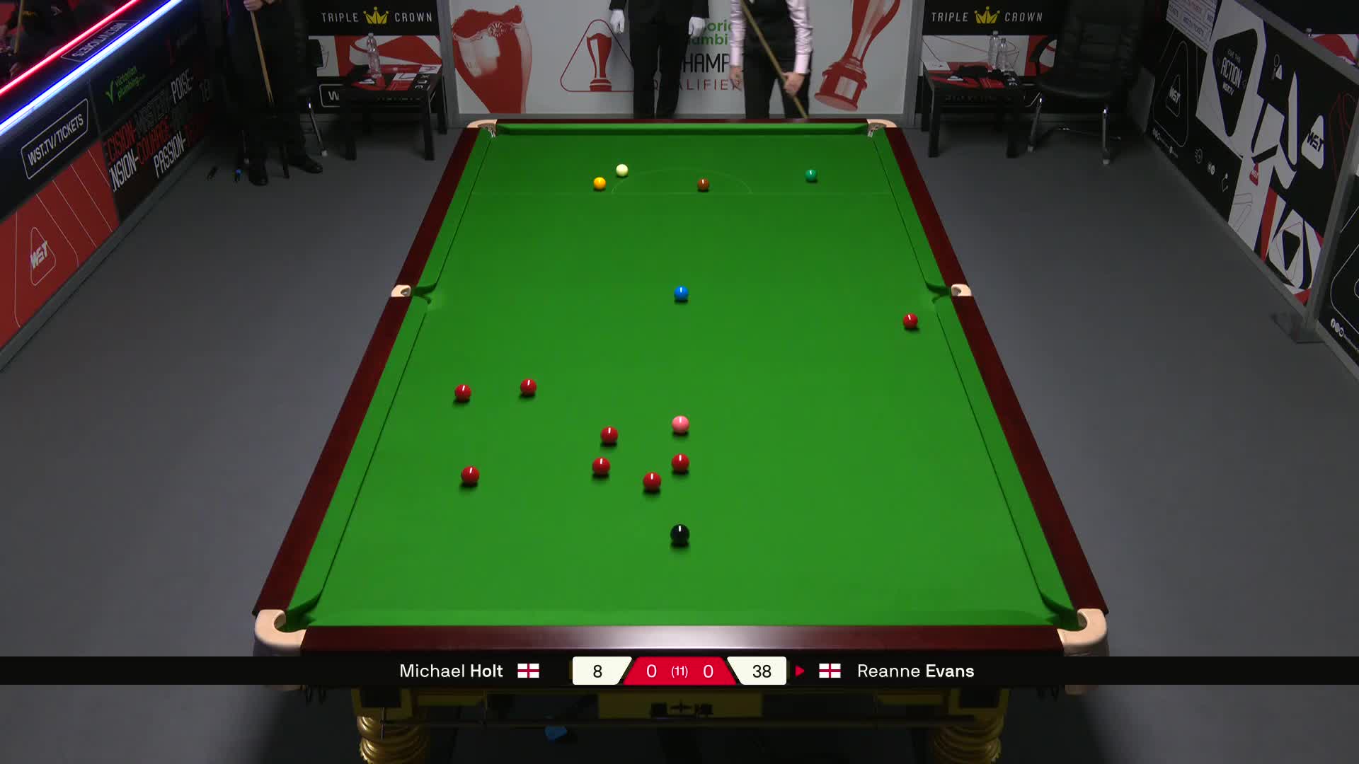 迈克尔·霍尔特VS瑞安·埃文斯 2025斯诺克英锦赛资格赛 第一局