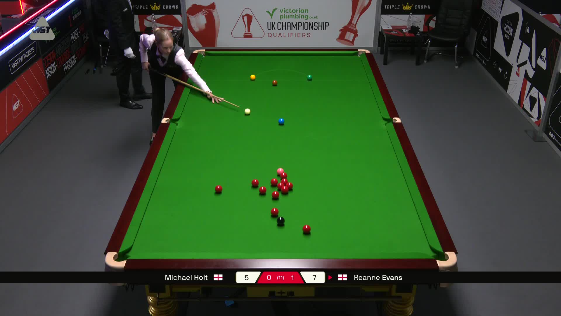 迈克尔·霍尔特VS瑞安·埃文斯 2025斯诺克英锦赛资格赛 第二局